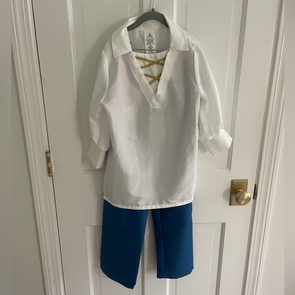 Disney Boys' White Top with Gold Lacing and Blue Pants Costume